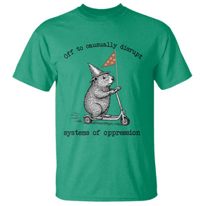 Funny Groundhog Scooter Meme T Shirt Off To Causually Disrupt System Of Oppression TS14 Irish Green Print Your Wear