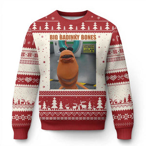 Marcus The Worm Meme Ugly Christmas Sweater Big Badinky Bones TS14 Beige Red Print Your Wear