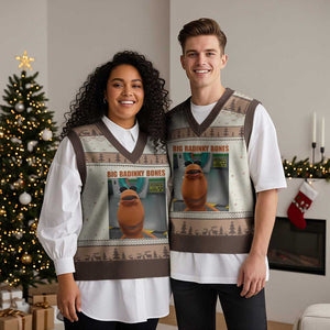 Marcus The Worm Meme V-Neck Knit Sweater Vest Big Badinky Bones TS14 Mocha Mousse Print Your Wear