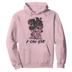 F Caw Love Hoodie Funny Anti Valentines Day Gothic Bird Meme TS14 Light Pink Print Your Wear
