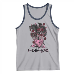F Caw Love Tank Top Funny Anti Valentines Day Gothic Bird Meme TS14 Athletic Heather Navy Print Your Wear