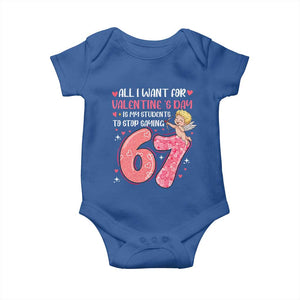 67 Valetines Meme Baby Onesie Funny Teacher Sayings Six Seven TS14 Royal Blue Print Your Wear