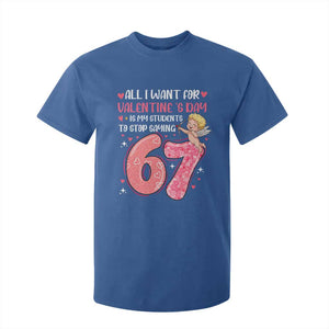 67 Valetines Meme T Shirt For Kid Funny Teacher Sayings Six Seven TS14 Royal Blue Print Your Wear