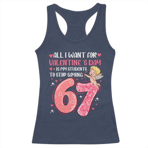 67 Valetines Meme Racerback Tank Top Funny Teacher Sayings Six Seven TS14 Navy Print Your Wear