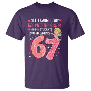 67 Valetines Meme T Shirt Funny Teacher Sayings Six Seven TS14 Purple Print Your Wear
