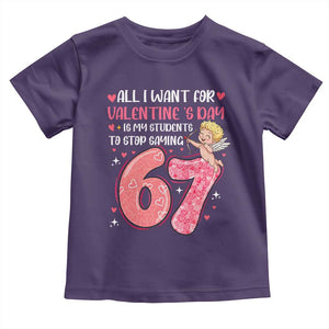 67 Valetines Meme Toddler T Shirt Funny Teacher Sayings Six Seven TS14 Purple Print Your Wear