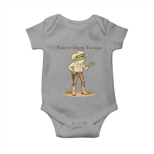 You're Darn Tootin Baby Onesie Funny Cowboy Frog Meme TS14 Sport Gray Print Your Wear