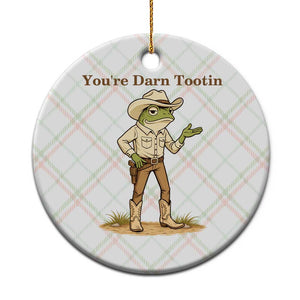 You're Darn Tootin Ceramic Ornament Funny Cowboy Frog Meme TS14 1pc Christmas Plaid Print Your Wear
