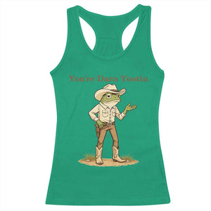 You're Darn Tootin Racerback Tank Top Funny Cowboy Frog Meme TS14 Irish Green Print Your Wear