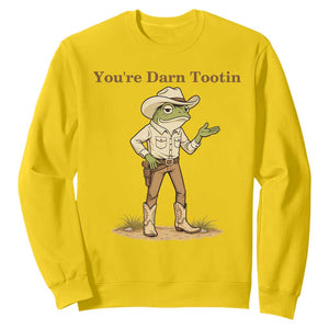 You're Darn Tootin Sweatshirt Funny Cowboy Frog Meme TS14 Daisy Print Your Wear