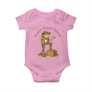 You're Darn Tootin Baby Onesie Funny Cowboy Frog Sarcastic Meme TS14 Light Pink Print Your Wear