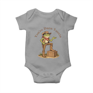 You're Darn Tootin Baby Onesie Funny Cowboy Frog Sarcastic Meme TS14 Sport Gray Print Your Wear