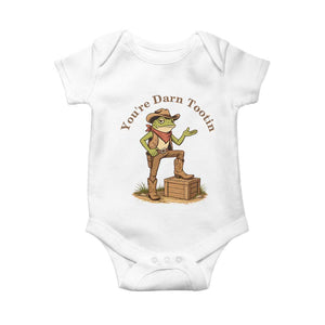 You're Darn Tootin Baby Onesie Funny Cowboy Frog Sarcastic Meme TS14 White Print Your Wear
