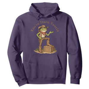 You're Darn Tootin Hoodie Funny Cowboy Frog Sarcastic Meme TS14 Purple Print Your Wear