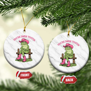 You're Darn Tootin Ceramic Ornament Funny Cowgirl Frog Sarcastic Meme TS14 1pc White Marble Print Your Wear