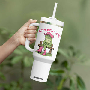 You're Darn Tootin Tumbler With Handle Funny Cowgirl Frog Sarcastic Meme TS14 Print Your Wear