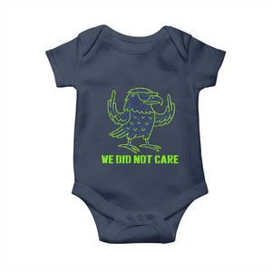 We Did Not Care Baby Onesie Funny Sarcastic Quote Statement TS14 Navy Print Your Wear