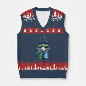 We Did Not Care V-Neck Knit Sweater Vest Seattle Championship Quote TS14 Navy Red Print Your Wear