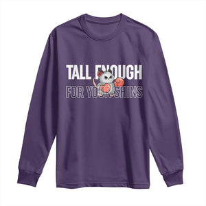 Tall Enough For Your Shins Long Sleeve Shirt Funny Possum Boxing Meme TS14 Purple Print Your Wear