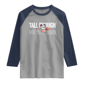 Tall Enough For Your Shins Raglan Shirt Funny Possum Boxing Meme TS14 Sport Gray Navy Print Your Wear