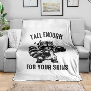 Tall Enough For Your Shins Throw Blanket Funny Raccoon Boxing Meme TS14 Print Your Wear