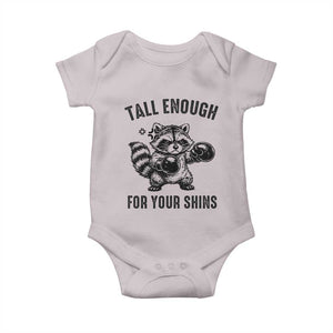 Tall Enough For Your Shins Baby Onesie Funny Raccoon Boxing Meme TS14 Ice Gray Print Your Wear