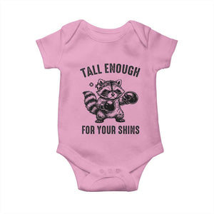 Tall Enough For Your Shins Baby Onesie Funny Raccoon Boxing Meme TS14 Light Pink Print Your Wear