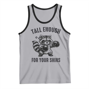Tall Enough For Your Shins Tank Top Funny Raccoon Boxing Meme TS14 Athletic Heather Black Print Your Wear