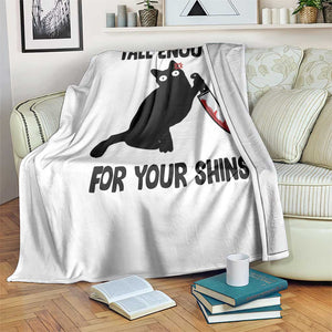Tall Enough For Your Shins Throw Blanket Funny Cat Sarcastic Meme TS14 Print Your Wear