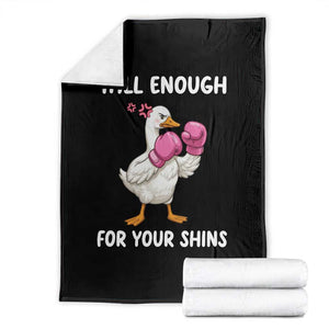 Tall Enough For Your Shins Throw Blanket Funny Goose Sarcastic Meme TS14 Black Print Your Wear