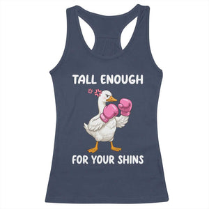 Tall Enough For Your Shins Racerback Tank Top Funny Goose Sarcastic Meme TS14 Navy Print Your Wear