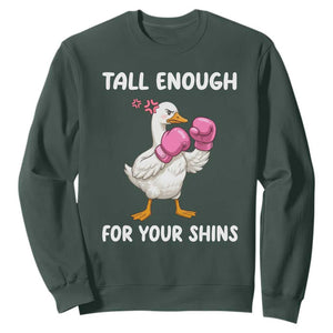 Tall Enough For Your Shins Sweatshirt Funny Goose Sarcastic Meme TS14 Dark Forest Green Print Your Wear