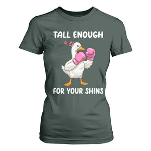 Tall Enough For Your Shins T Shirt For Women Funny Goose Sarcastic Meme TS14 Dark Forest Green Print Your Wear