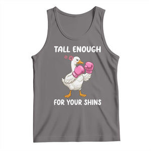 Tall Enough For Your Shins Tank Top Funny Goose Sarcastic Meme TS14 Deep Heather Print Your Wear