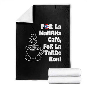 Por La Mañana Cafe Throw Blanket Puerto Rican Music Lover Coffee Fan TS14 Black Print Your Wear