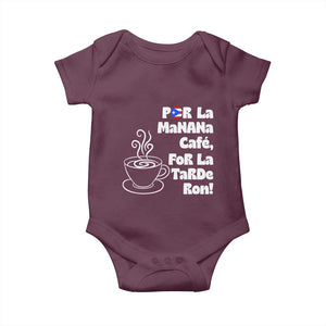 Por La Mañana Cafe Baby Onesie Puerto Rican Music Lover Coffee Fan TS14 Maroon Print Your Wear
