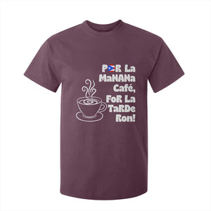 Por La Mañana Cafe T Shirt For Kid Puerto Rican Music Lover Coffee Fan TS14 Maroon Print Your Wear