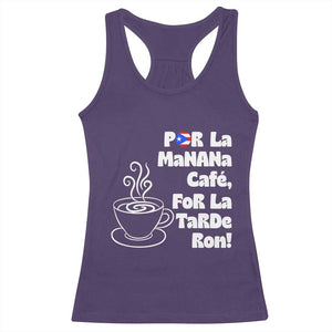 Por La Mañana Cafe Racerback Tank Top Puerto Rican Music Lover Coffee Fan TS14 Purple Print Your Wear