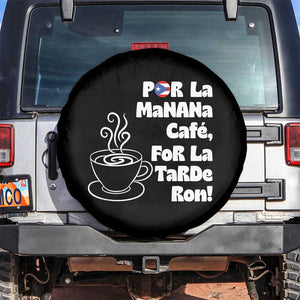 Por La Mañana Cafe Spare Tire Cover Puerto Rican Music Lover Coffee Fan TS14 No hole Black Print Your Wear