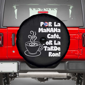 Por La Mañana Cafe Spare Tire Cover Puerto Rican Music Lover Coffee Fan TS14 Black Print Your Wear