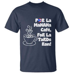 Por La Mañana Cafe T Shirt Puerto Rican Music Lover Coffee Fan TS14 Navy Print Your Wear