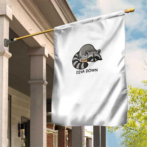 Diva Down Garden Flag Funny Raccoon Relaxed TS14 Print Your Wear