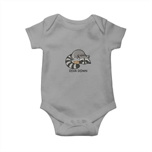 Diva Down Baby Onesie Funny Raccoon Relaxed TS14 Sport Gray Print Your Wear
