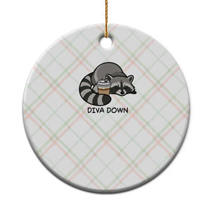 Diva Down Ceramic Ornament Funny Raccoon Relaxed TS14 1pc Christmas Plaid Print Your Wear