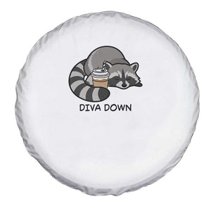 Diva Down Spare Tire Cover Funny Raccoon Relaxed TS14 Print Your Wear