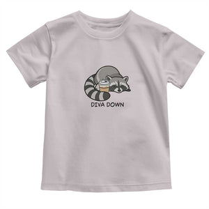Diva Down Toddler T Shirt Funny Raccoon Relaxed TS14 Ice Gray Print Your Wear