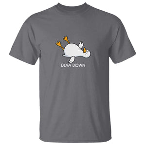 Diva Down Silly Goose T Shirt Funny Sarcastic Animal Meme TS14 Charcoal Print Your Wear