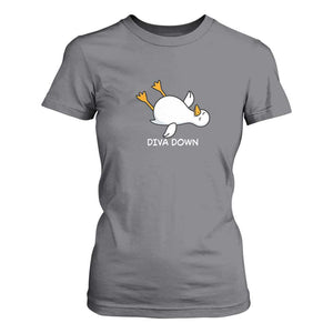 Diva Down Silly Goose T Shirt For Women Funny Sarcastic Animal Meme TS14 Charcoal Print Your Wear