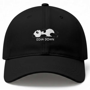 Diva Down Baseball Cap Funny Lazy Panda Meme TS14 Print Your Wear