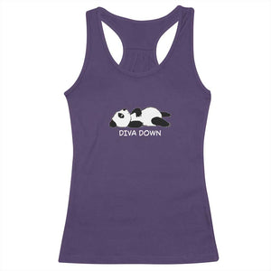 Diva Down Racerback Tank Top Funny Lazy Panda Meme TS14 Purple Print Your Wear